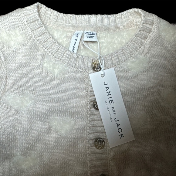 NWT Janie and Jack Baby Heart Cardigan - Picture 4 of 8